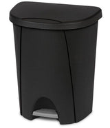 Plastic D-Shaped Step Garbage Can, Black, 25-L C9T0 - product image 3