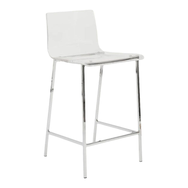 Me Home Clear Finish Sasha Stool with Silver Frame Q8S2