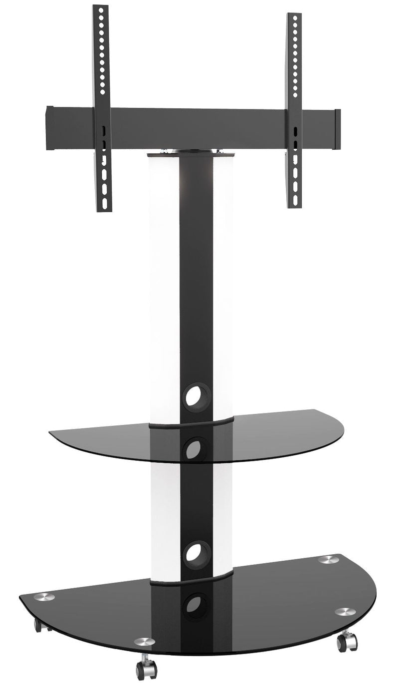 LCD84113BLK Superior TV Cart with Glossy Glass Base and Shelf, 32-in to 55-in A7Z4