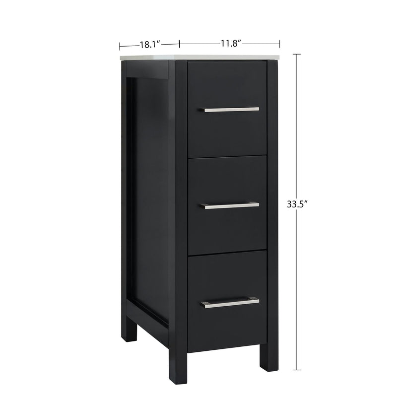 Vanity Art Brescia Vanity Side Cabinet, 12-in A6I7