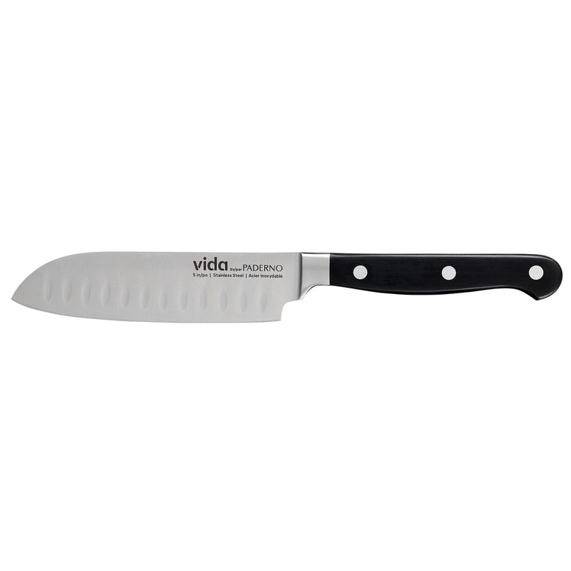 Stainless Steel Triple Rivet Santoku Knife, Ergonomic Grip, 5-in F8T9