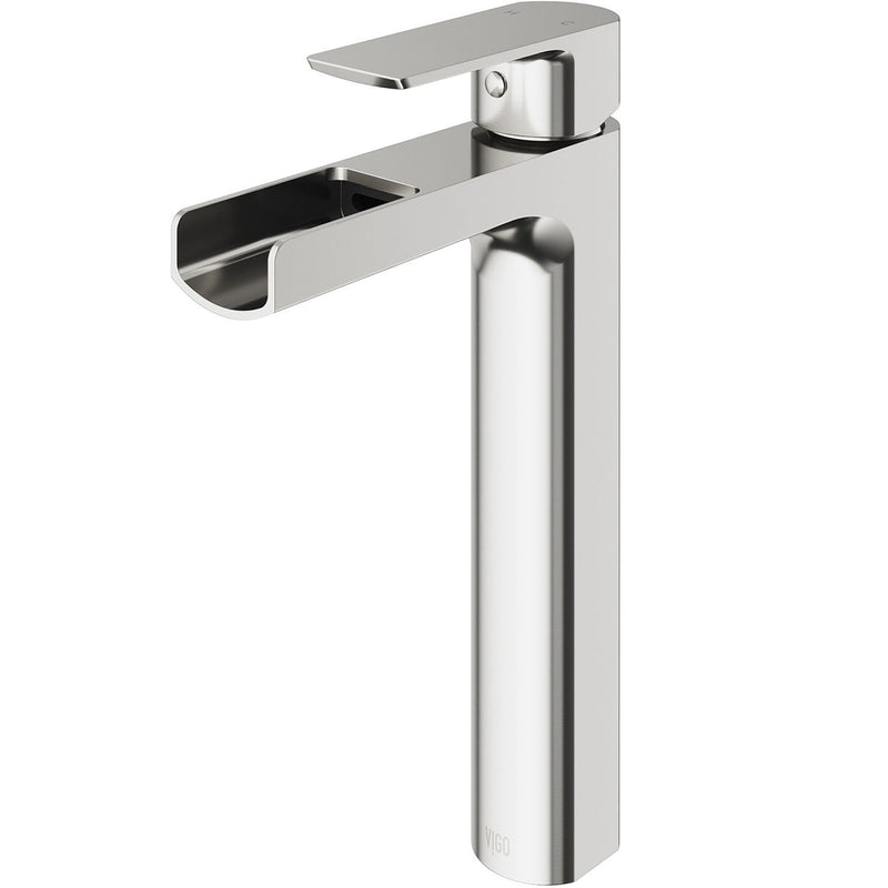 Amada 11-in Brushed Nickel Vessel Bathroom Faucet A2U5