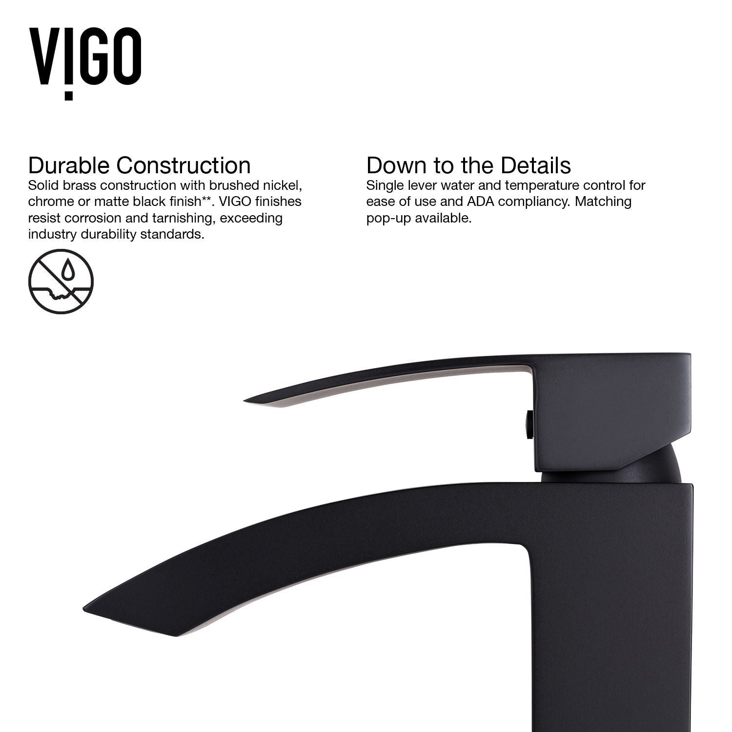Duris Single Handle Vessel Sink Bathroom Faucet with Deck Plate, Matte Black Q1H9 - product image 5