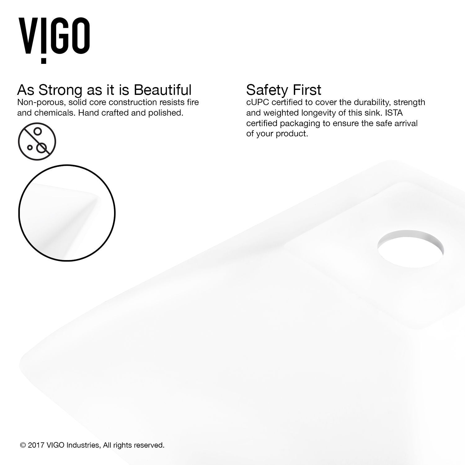 Hibiscus MatteStone White Bathroom Sink/Basin Set with Niko Faucet and Square Composite Vessel Y6G0 - product image 5