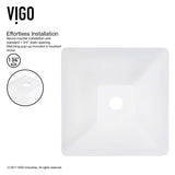 Hibiscus MatteStone White Bathroom Sink/Basin Set with Niko Faucet and Square Composite Vessel Y6G0 - product image 7