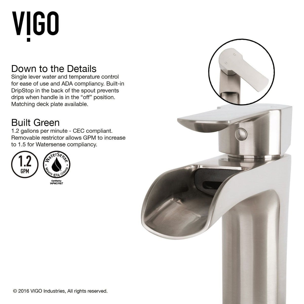 Hibiscus MatteStone White Bathroom Sink/Basin Set with Niko Faucet and Square Composite Vessel Y6G0 - product image 8