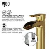 Niko Single Handle Single-Hole Bathroom Vessel Faucet in Matte Brushed Gold U4F1 - product image 7