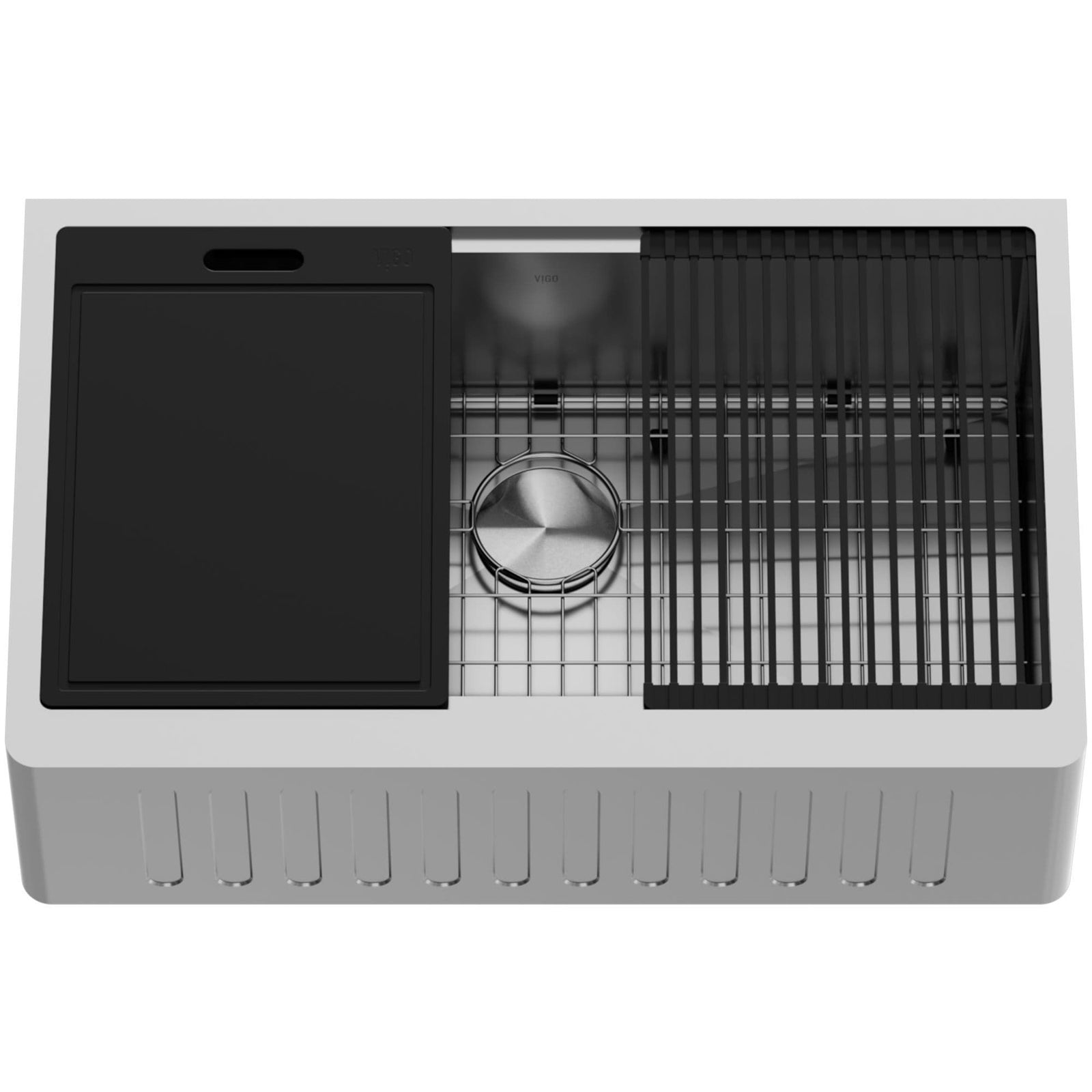 Oxford 1-Bowl Stainless Steel Apron Front Farmhouse Kitchen Sink with Accessories, 33-in H3W9 - product image 1