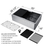 Oxford 1-Bowl Stainless Steel Apron Front Farmhouse Kitchen Sink with Accessories, 33-in H3W9 - product image 8
