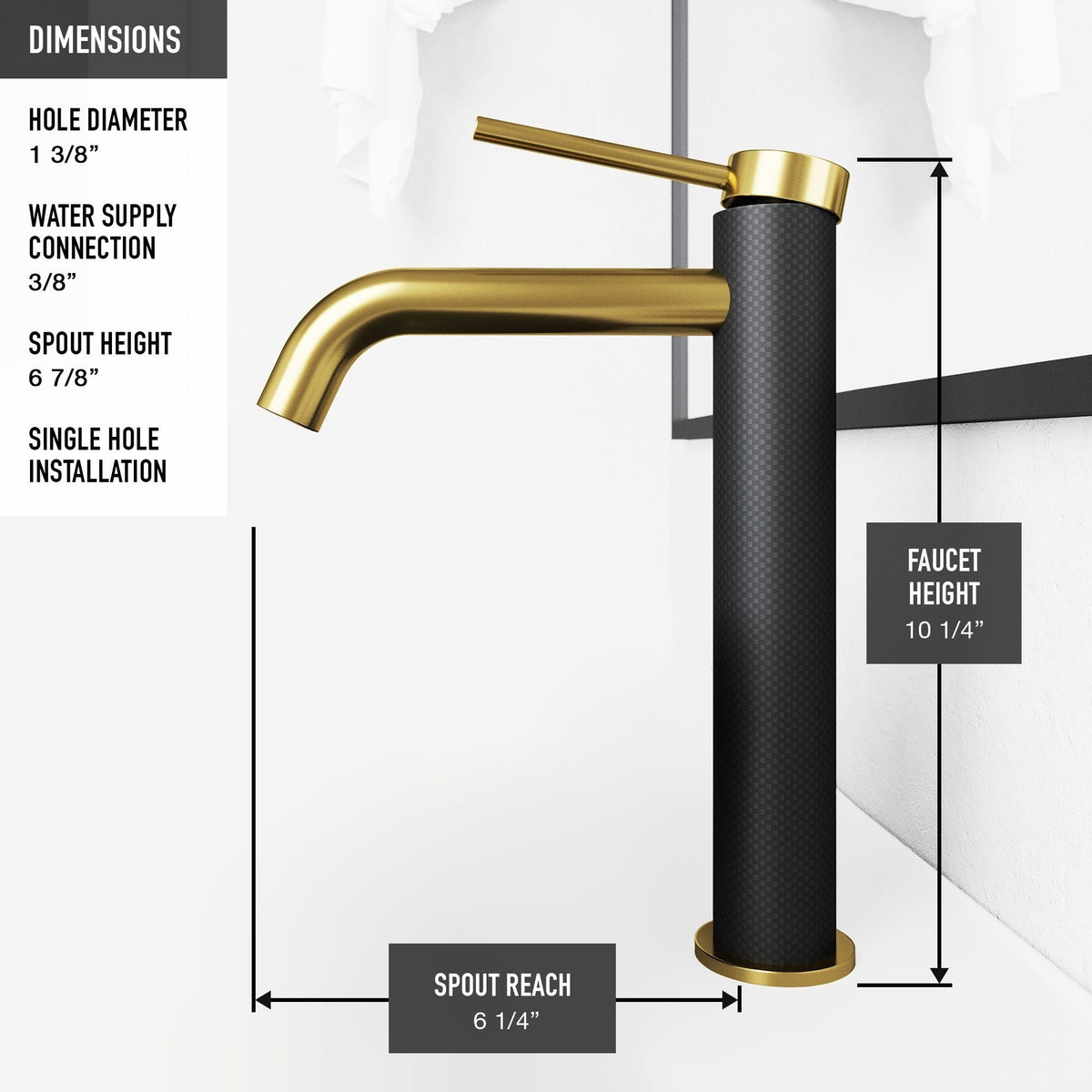 Roma MatteShell Matte Black Bathroom Sink/Basin Set with Lexington Faucet and Glass Square Vessel V3A0 - product image 3