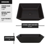 Roma MatteShell Matte Black Bathroom Sink/Basin Set with Lexington Faucet and Glass Square Vessel V3A0 - product image 7