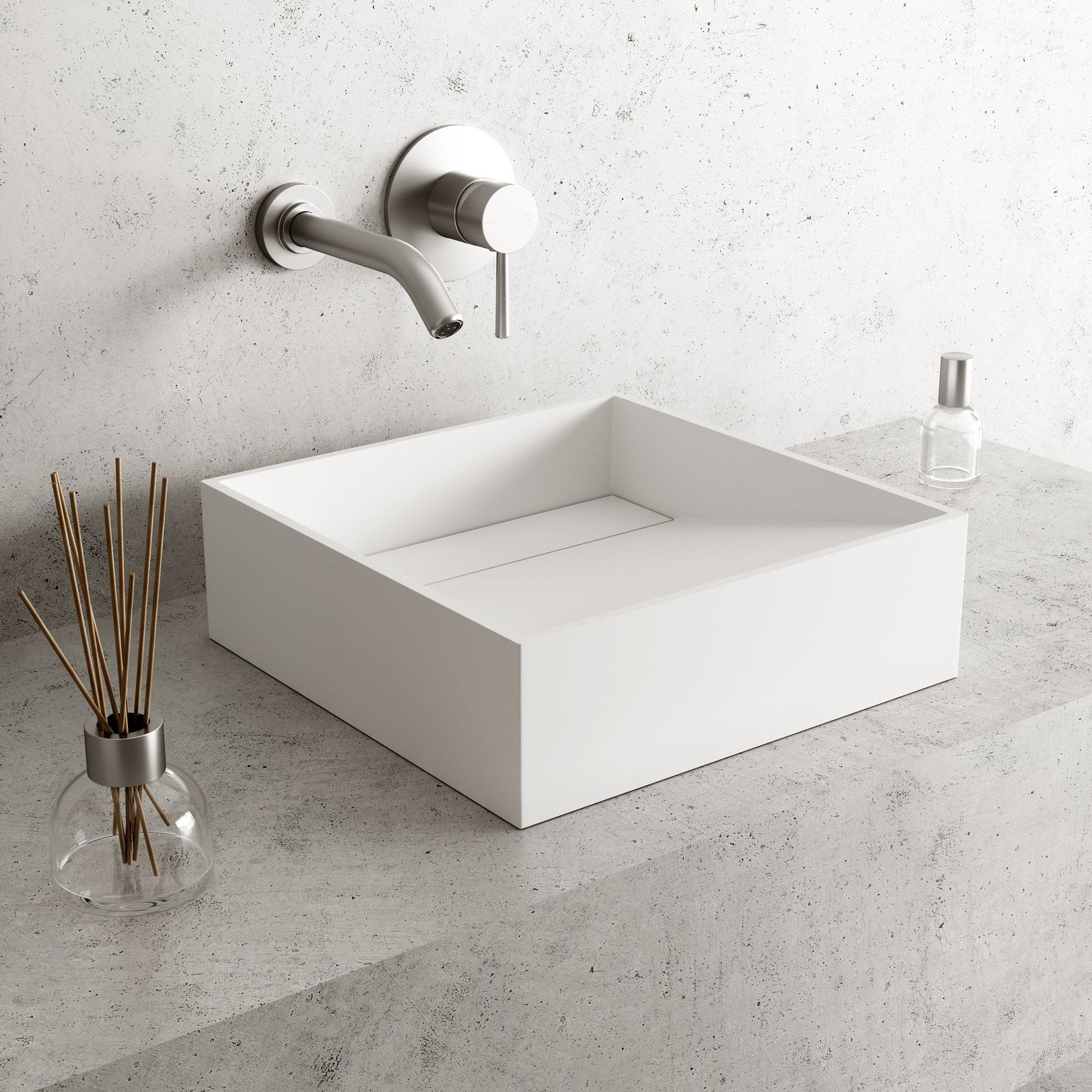 Starr Modern MatteStone 15x15-in Deep White Bathroom Sink/Basin with Square Vessel K0R1 - product image 6