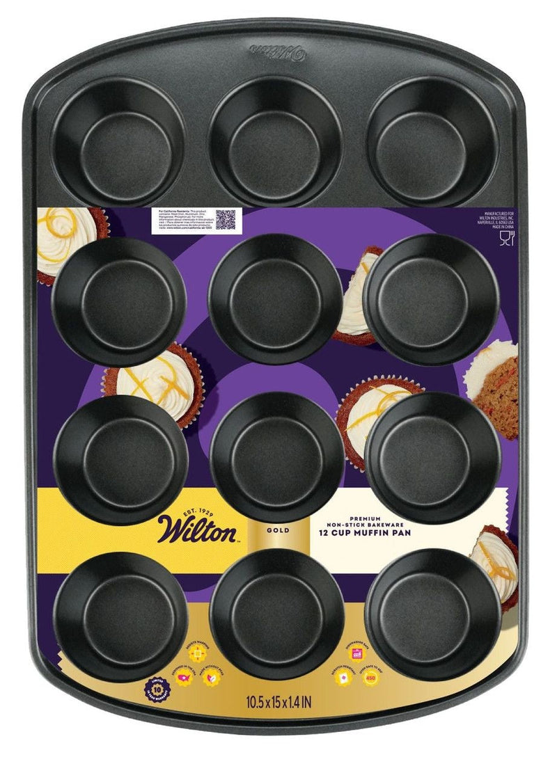 Gold Premium Non-Stick Bakeware Muffin Pan, 12-Cup P6U3