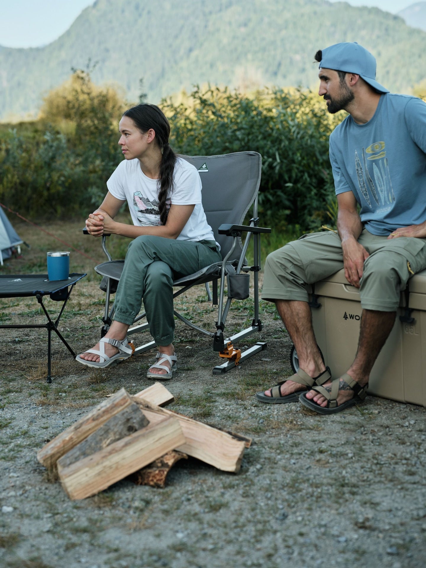 Bonavista Folding Camp Rocker Chair, Grey L3S6 - product image 2