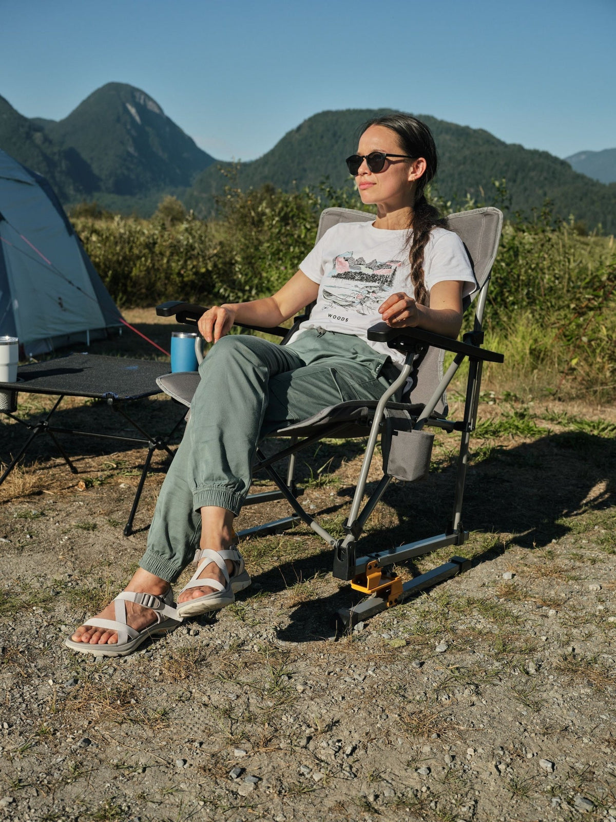 Bonavista Folding Camp Rocker Chair, Grey L3S6 - product image 3